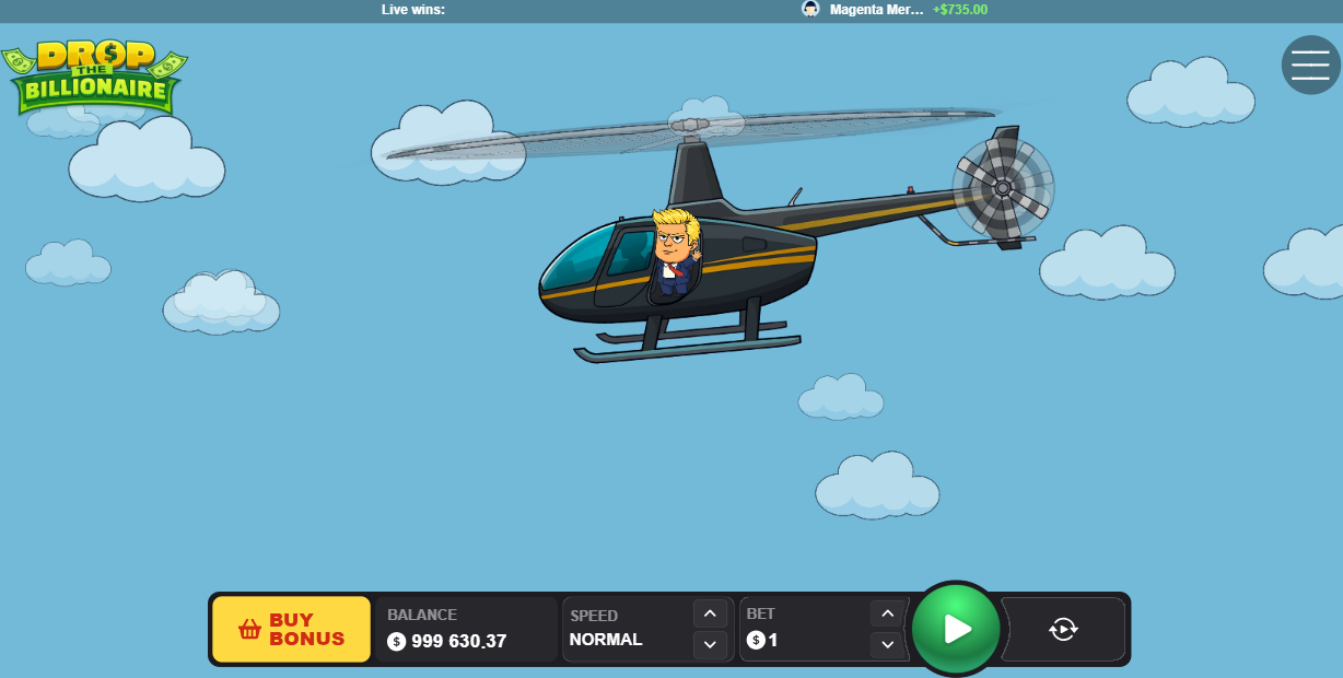 Drop The Billionaire helicopter about to release the billionaire
