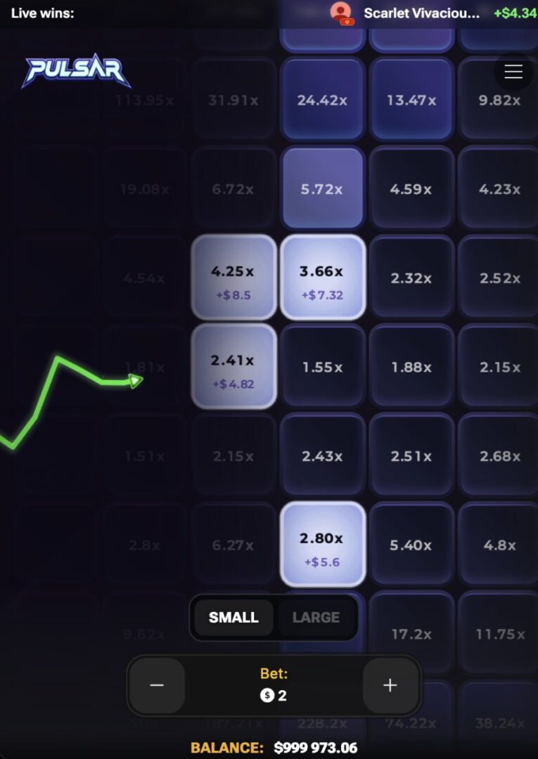 Pulsar app, gambling with promo code and sign up: three highlighted bets on mobile